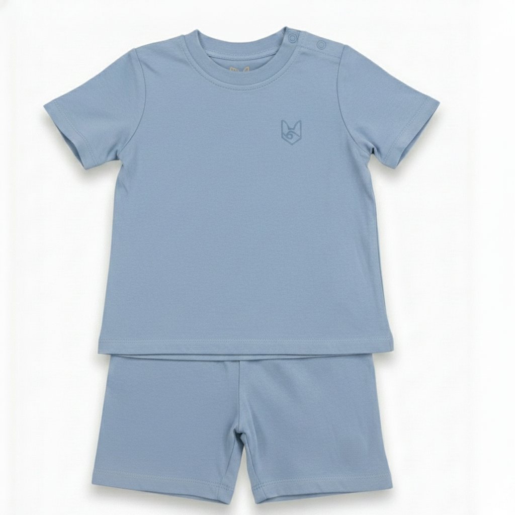Fox & Ocean Kids Biker Tee in Sky — detail view